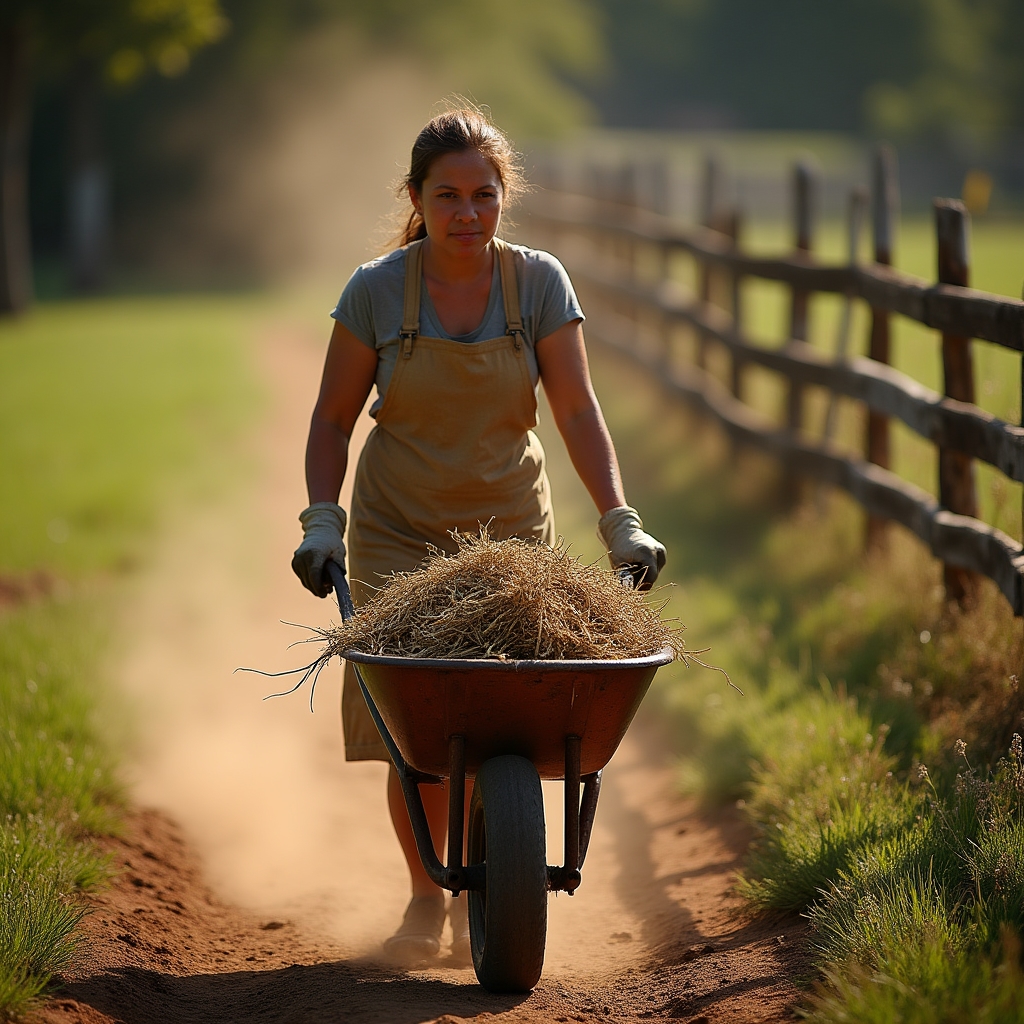 Recolección de residuos orgánicos agrícolas en carretilla para su posterior aprovechamiento